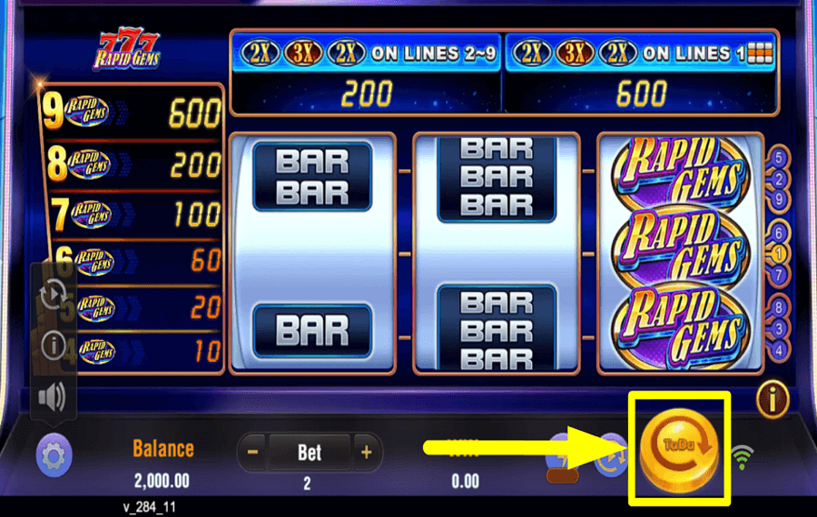 Rapid Gems 777 TOURNEZ POUR GAGNER.