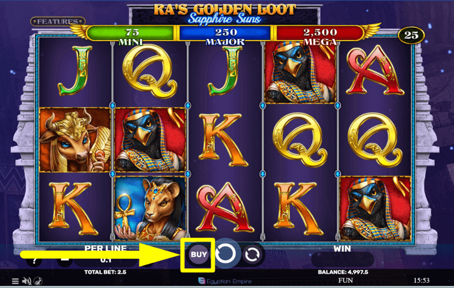 Ras Golden Loot Sapphire Suns PAYEZ DES TOURS GRATUITS.