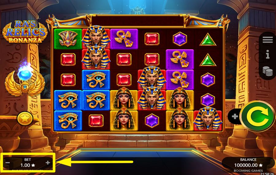 Ras Relics Bonanza ОПРЕДЕЛИТЕ СВОЮ СТАВКУ.