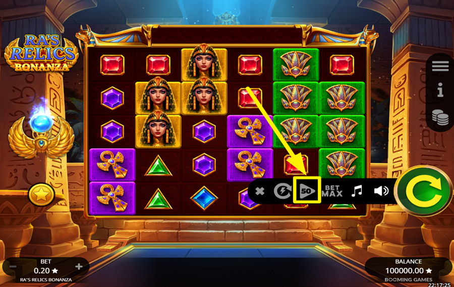 Ras Relics Bonanza ЗАПУСТИТЕ АВТОМАТИЧЕСКИЕ ВРАЩЕНИЯ.