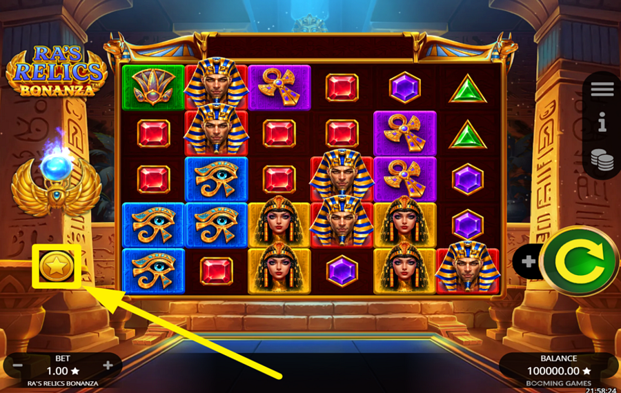 Ras Relics Bonanza ОТКРОЙТЕ БОНУСНУЮ ИГРУ.