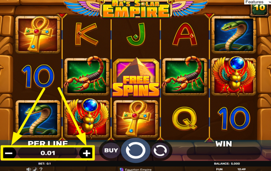 Ras Solar Empire Legen Sie Ihren Einsatz pro Linie fest.