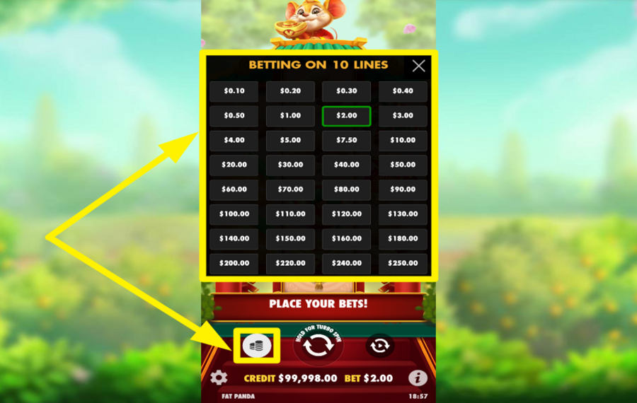 Ratinho Sortudo MODIFY YOUR BET.