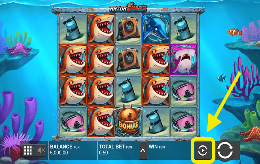 Razor Shark Using the optional Autoplay feature.