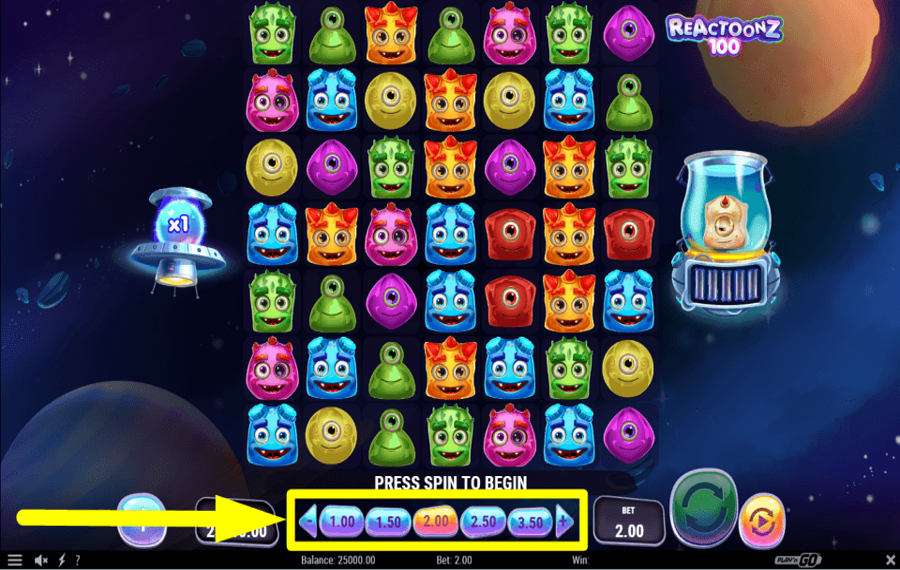 Reactoonz 100 DÉTERMINEZ VOTRE PARI.