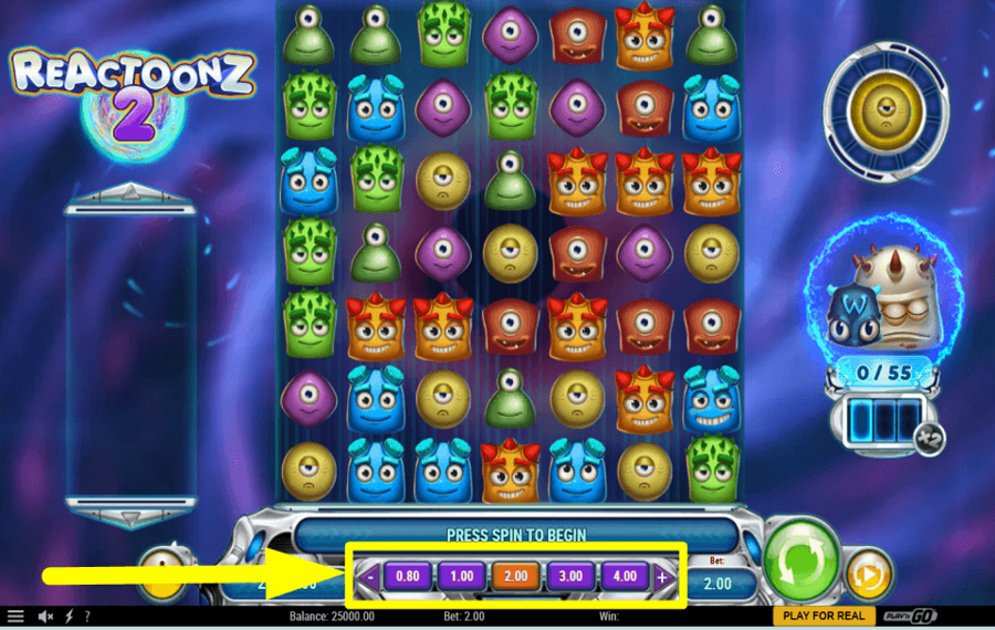 Reactoonz 2 WÄHLEN SIE IHREN GESAMTEN EINSATZ.