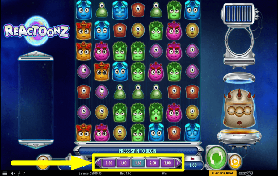 Reactoonz WÄHLEN SIE IHREN GESAMTEN EINSATZ.