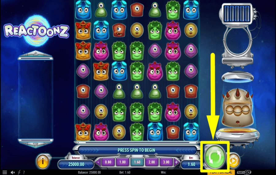 Reactoonz MACHEN SIE EINE SPURENFAHRT.