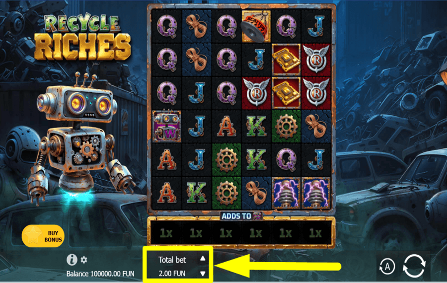 Recycle Riches ОПРЕДЕЛИТЕ СТАВКУ.