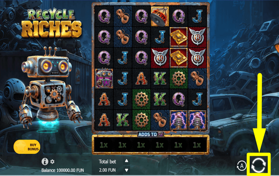 Recycle Riches НАЧНИТЕ ИГРАТЬ В АЗАРТНЫЕ ИГРЫ.