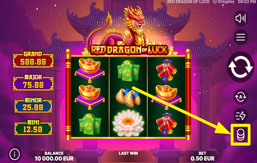 Red Dragon of Luck DECIDE ON YOUR STAKE.