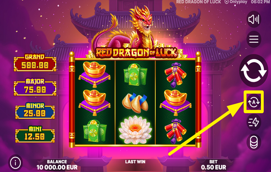 Red Dragon of Luck USE THE AUTOPLAY FEATURE.