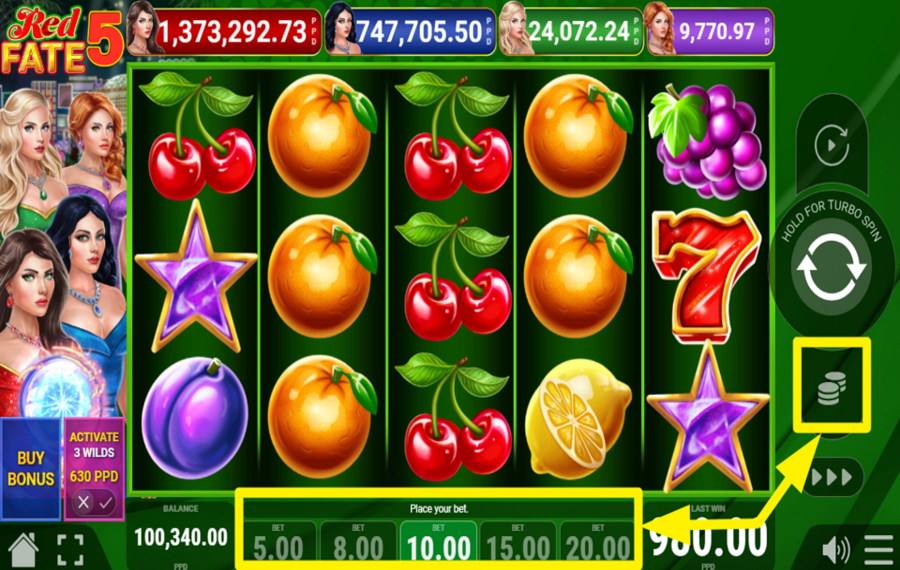 Red Fate 5 SÉLECTIONNEZ LE MONTANT DE VOTRE PARI.
