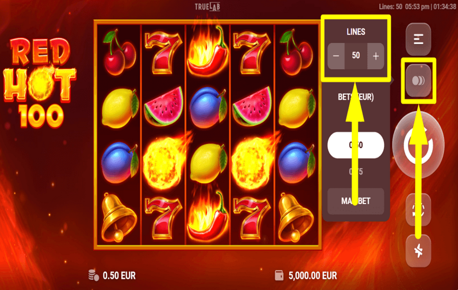 Red Hot 100 УПРАВЛЯЙТЕ ЛИНИЕЙ ВЫПЛАТ.