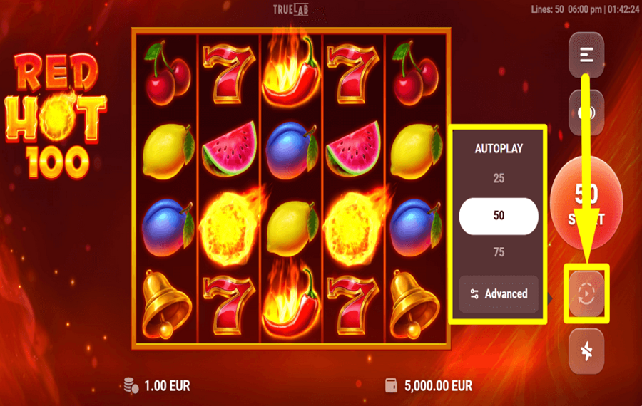 Red Hot 100 ПРОДОЛЖИТЬ АВТОМАТИЧЕСКИ.