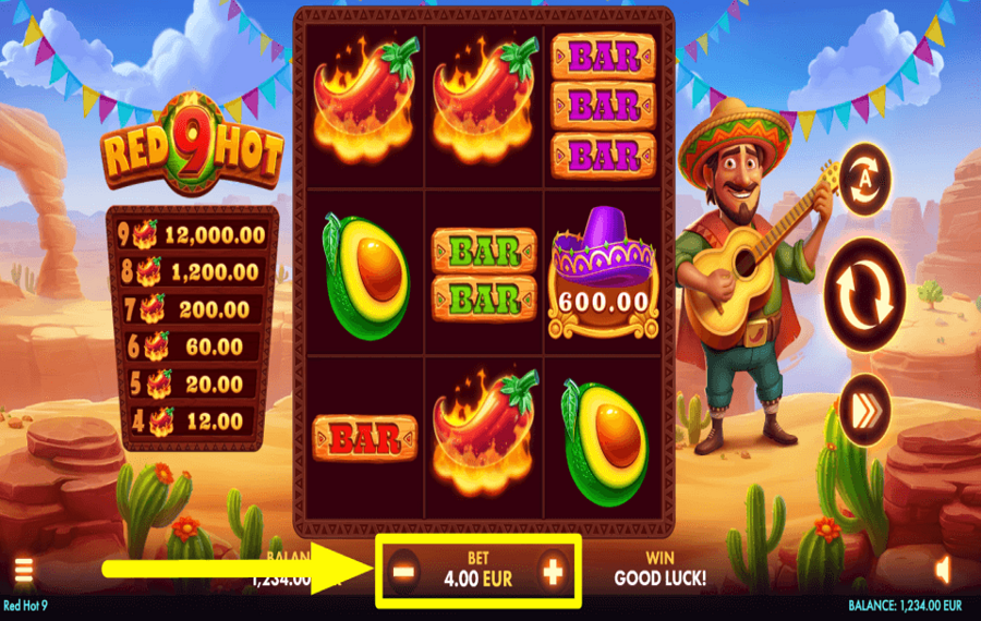 Red Hot 9 ASSIGN YOUR BET.