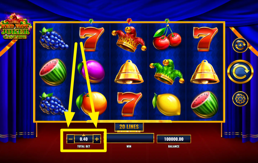 Red Hot Joker Cascade CHOISISSEZ LA MISE TOTALE.