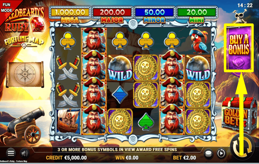 Redbeards Ruby Fortune Map COLLECT EXTRA TURNS.