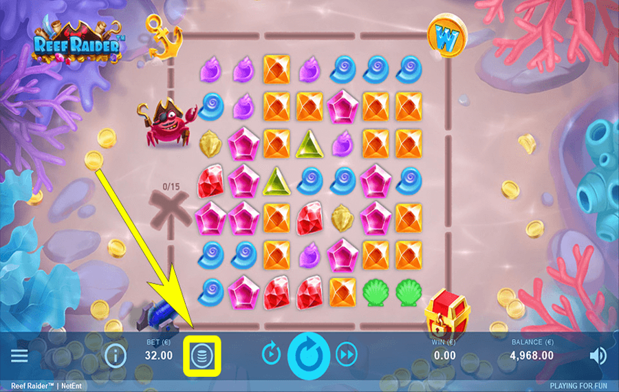 Reef Raider Choose your bet amount.