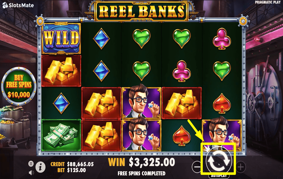 Reel Banks Click/ tap the “Spin” button