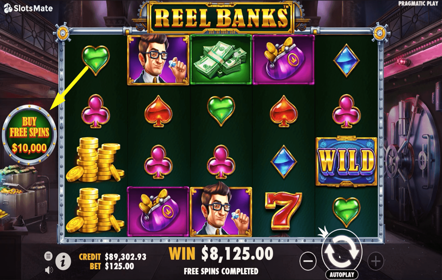 Reel Banks Using the optional “Buy Free Spins” button