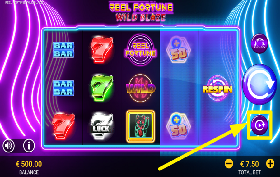 Reel Fortune Wild Blaze ИСПОЛЬЗУЙТЕ ФУНКЦИЮ АВТОВОСПРОИЗВЕДЕНИЯ.