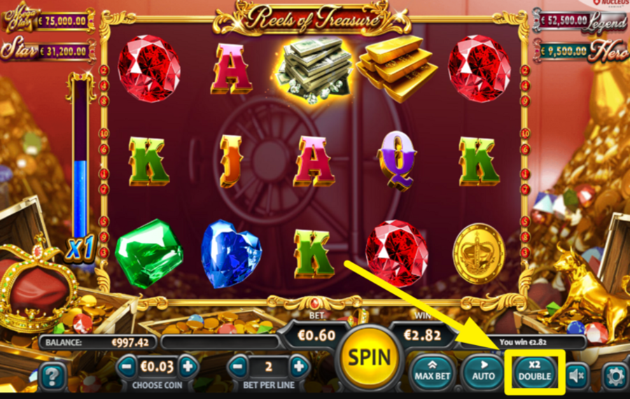 Reels of Treasure GAMBLE YOUR WIN.