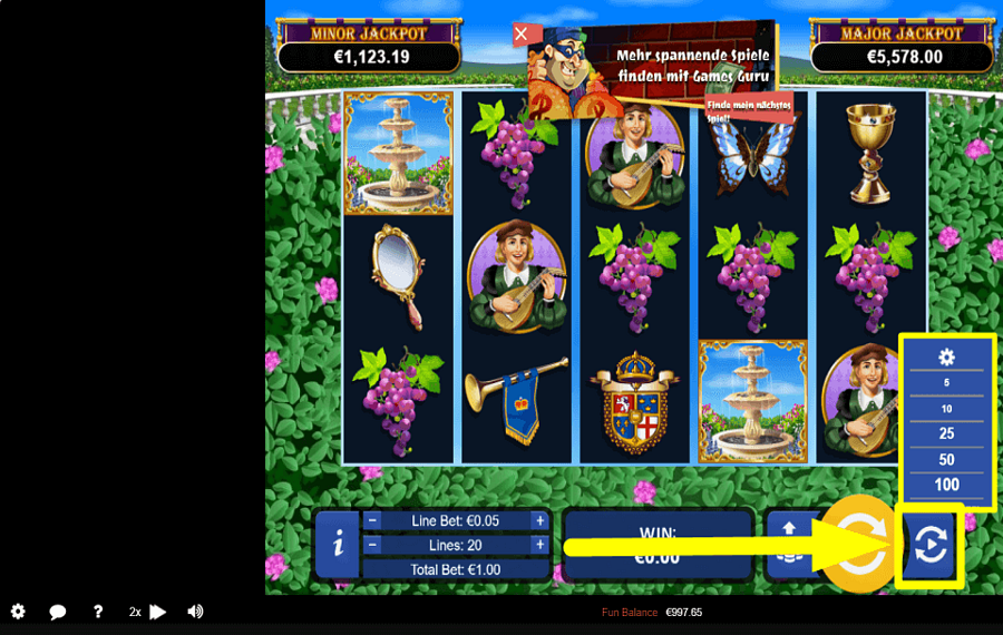 Regal Riches STARTEN SIE DIE AUTOPLAY-FUNKTION.