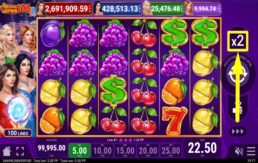 Regal Spins 100 6 STREBEN SIE NACH MEHR.