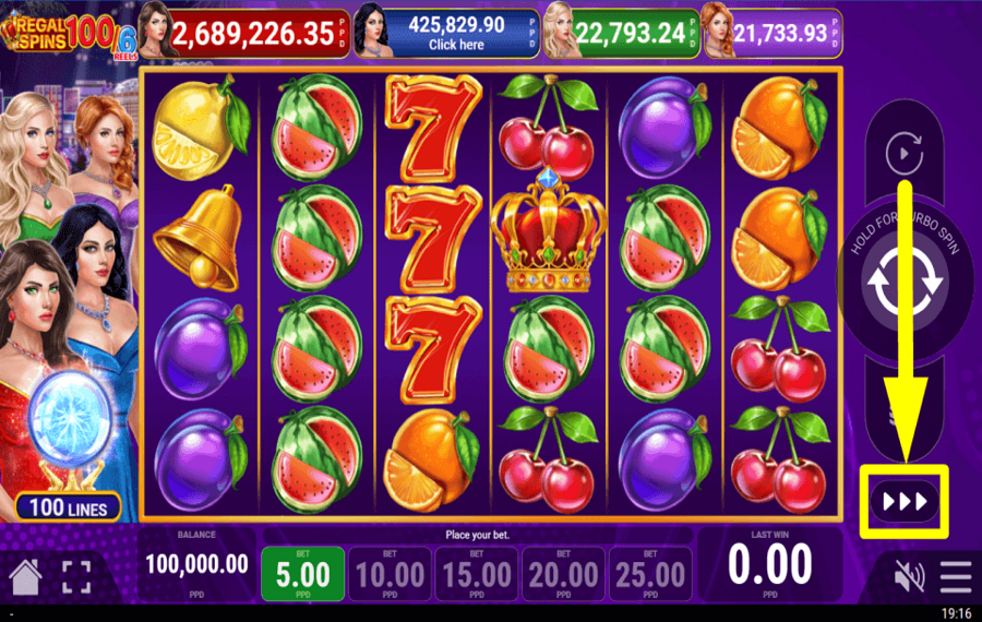 Regal Spins 100 6 ERHÖHEN SIE DAS TEMPO.