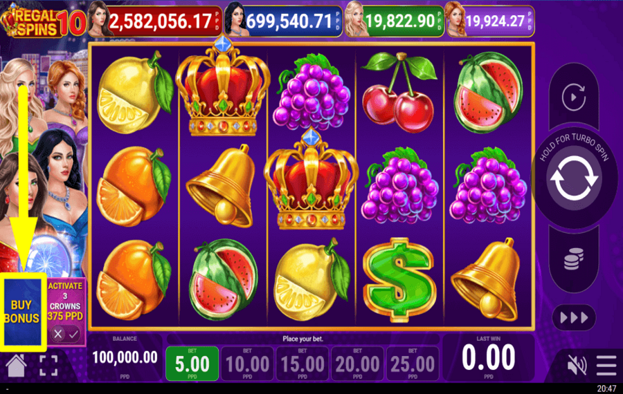 Regal Spins 10 OBTENEZ DES BONUS.