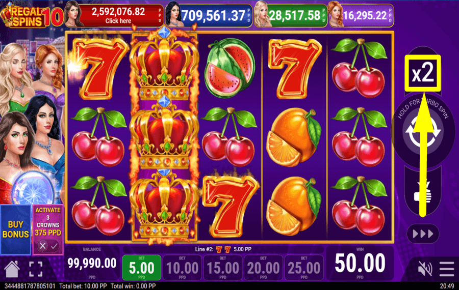 Regal Spins 10 ACCEPTEZ LE RISQUE.