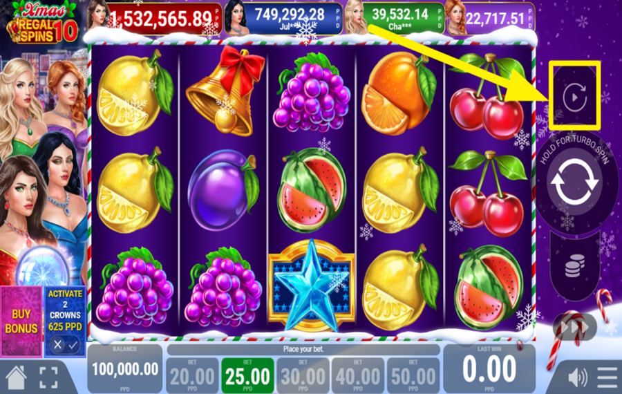 Regal Spins 10 Xmas AUTOMATISIERE DIE DREHUNGEN.