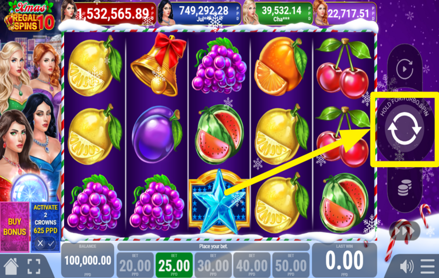 Regal Spins 10 Xmas DREHT DIE ROLLEN.