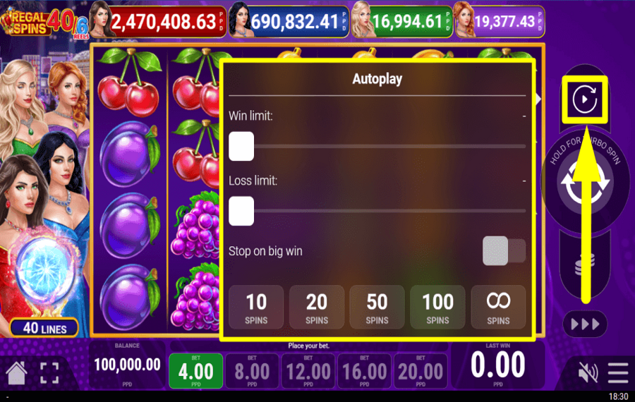 Regal Spins 40 6 AUTOMATISCH FORTSETZEN.