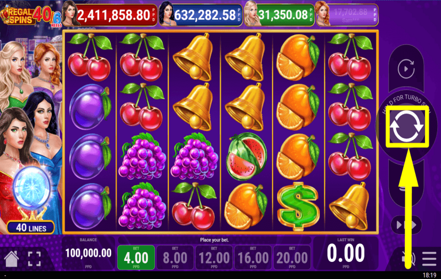 Regal Spins 40 6 BEGINNEN SIE MIT DEM WETTEN.