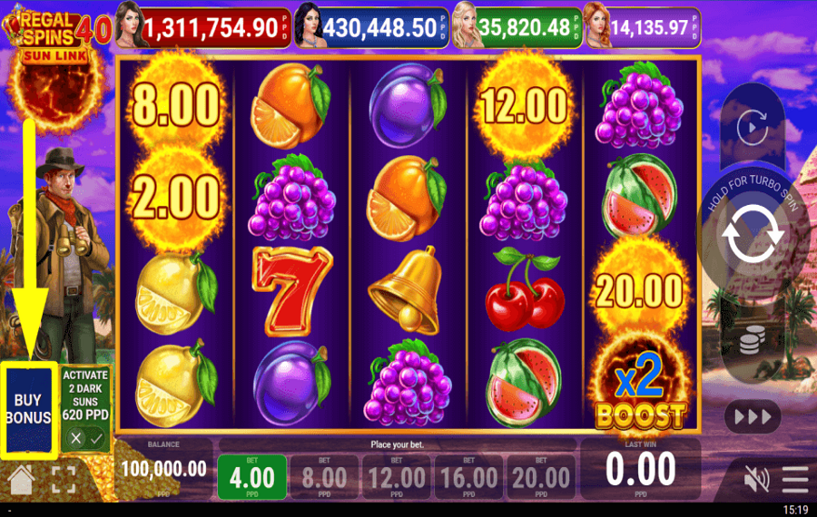Regal Spins 40 Sun Link ZAHLEN SIE FÜR DEN BONUS.
