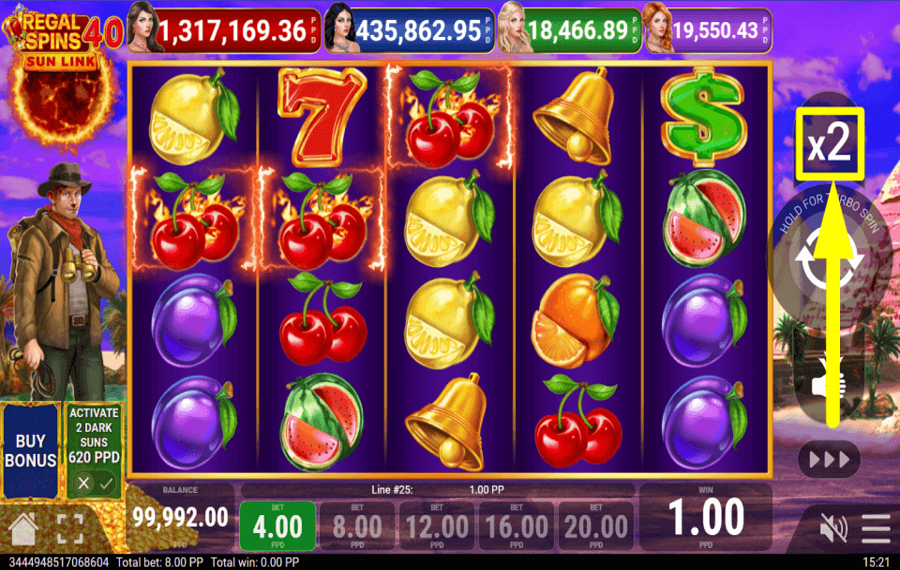 Regal Spins 40 Sun Link BEREITEN SIE SICH AUF DAS SPIEL VOR.