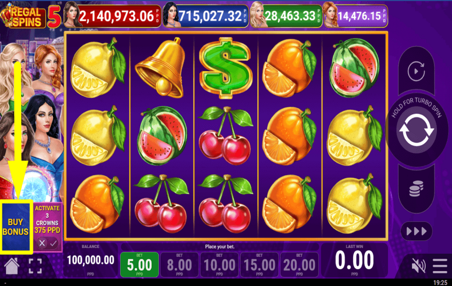 Regal Spins 5 ACHETEZ LE BONUS.
