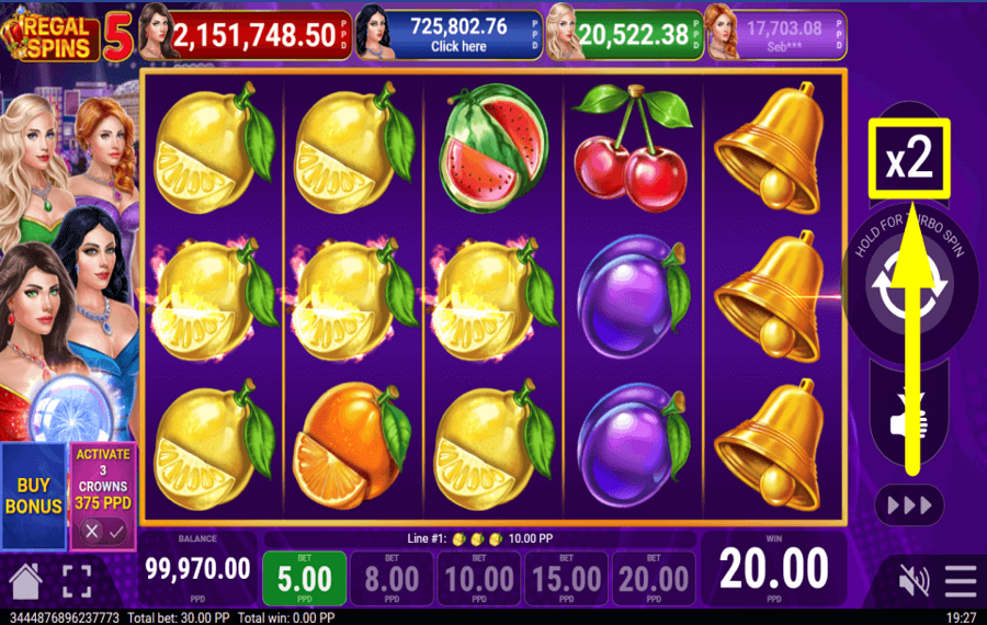 Regal Spins 5 PRÉPAREZ-VOUS À JOUER.