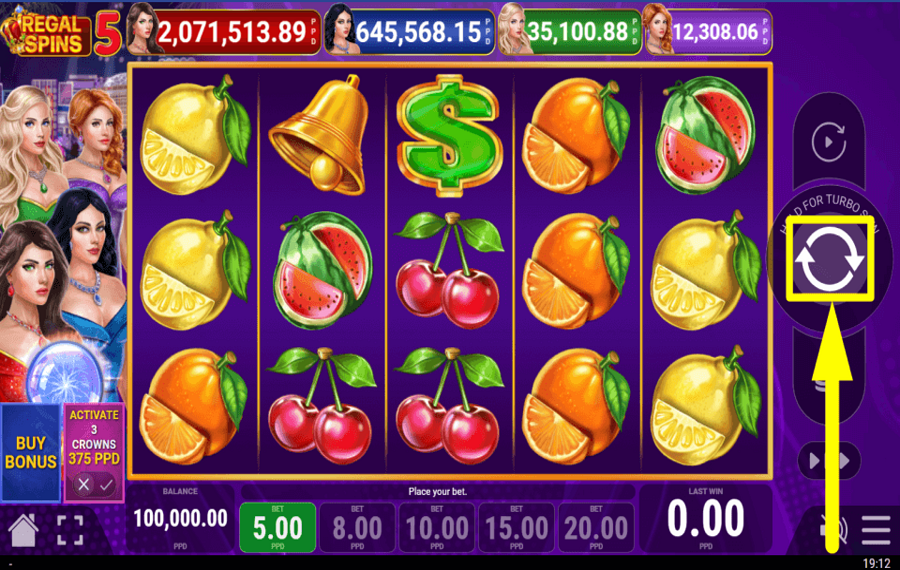 Regal Spins 5 JOUEZ POUR DES RÉCOMPENSES.