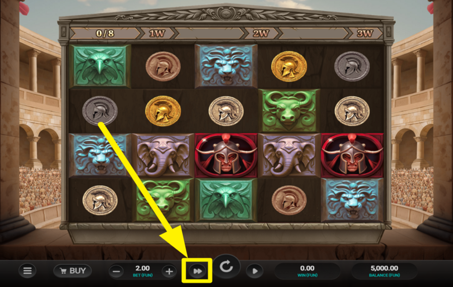 Relax Gaming Arena of Fortune АКТИВИРОВАТЬ  ТУРБО-РЕЖИМ.