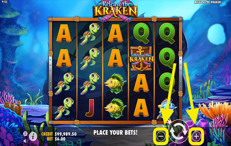 Release the Kraken Choose your bet amount.