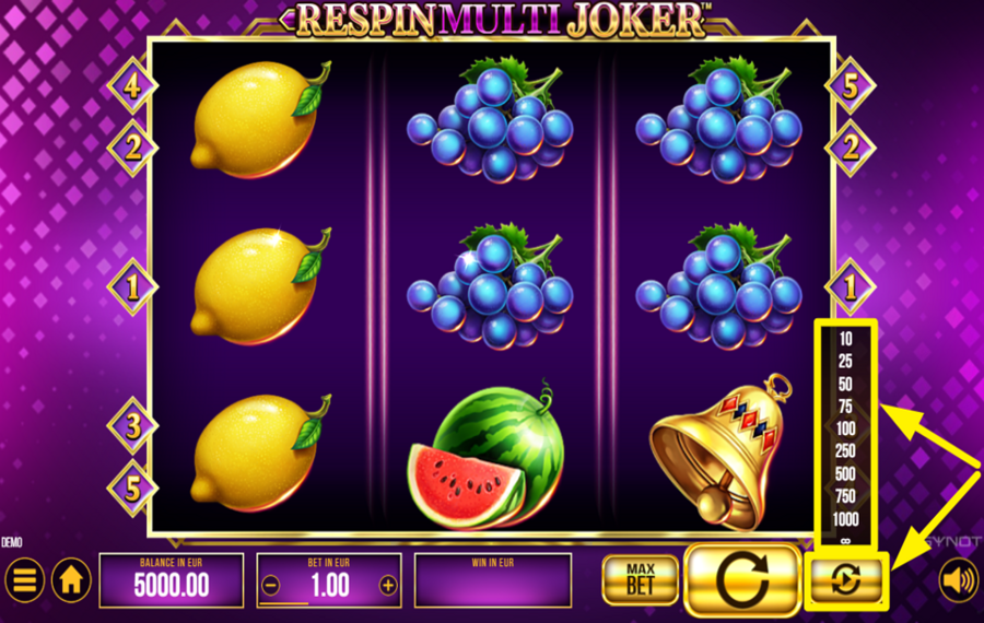 Respin Multi Joker FAITES TOURNER LES ROULEAUX AUTOMATIQUEMENT.