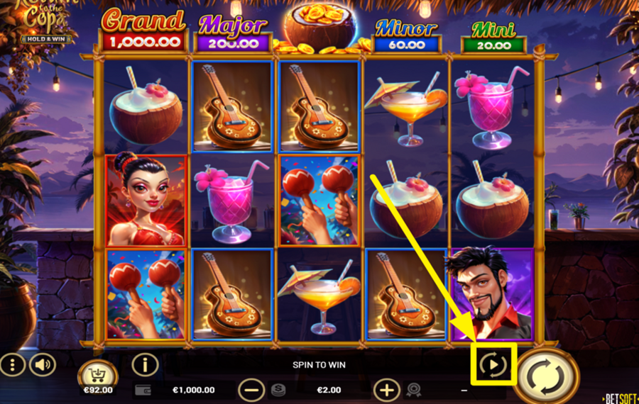 Return to the Copa Hold and Win SPIN THE REELS AUTOMATICALLY.