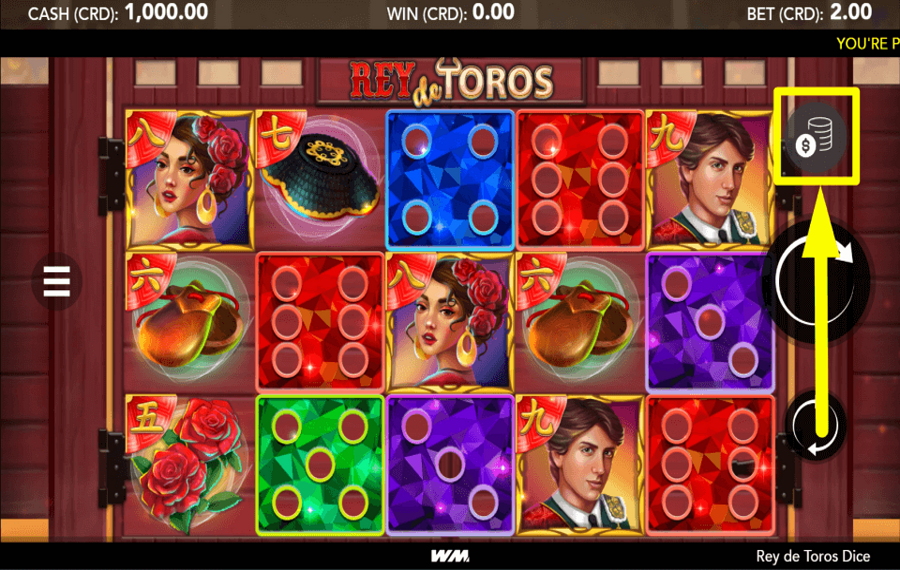 Rey de Toros Dice SELECT YOUR STAKE.