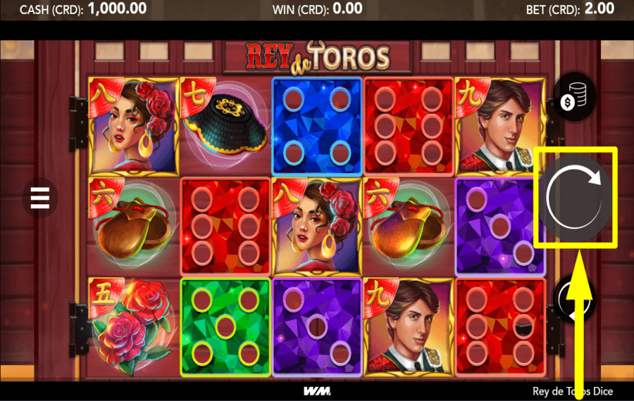 Rey de Toros Dice SPIN THE REELS.