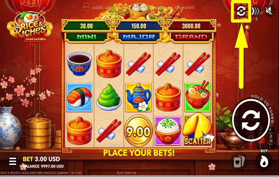 Rice and Riches Hold and Win ACTIVER LA LECTURE AUTOMATIQUE.