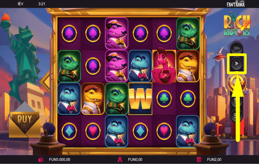 Rich Raptors ВЫБИРАЙТЕ АВТОМАТИЧЕСКИЕ ВРАЩЕНИЯ.