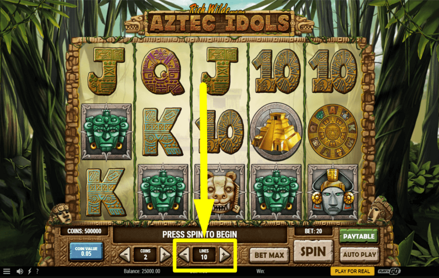 Rich Wilde And The Aztec Idols CHANGEZ LES LIGNES DE PAYEMENT.